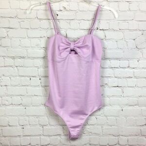 CODEXMODE. Knot Keyhole Front Bodysuit. Lavender XS